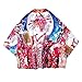 Produktbild CQQO Japanische Kimono-Stil Zwei Yuan Karikatur Gedruckt Beschnittene Hülsenhemd Robe Dünne Schicht (Color : Color, Size : XXL)