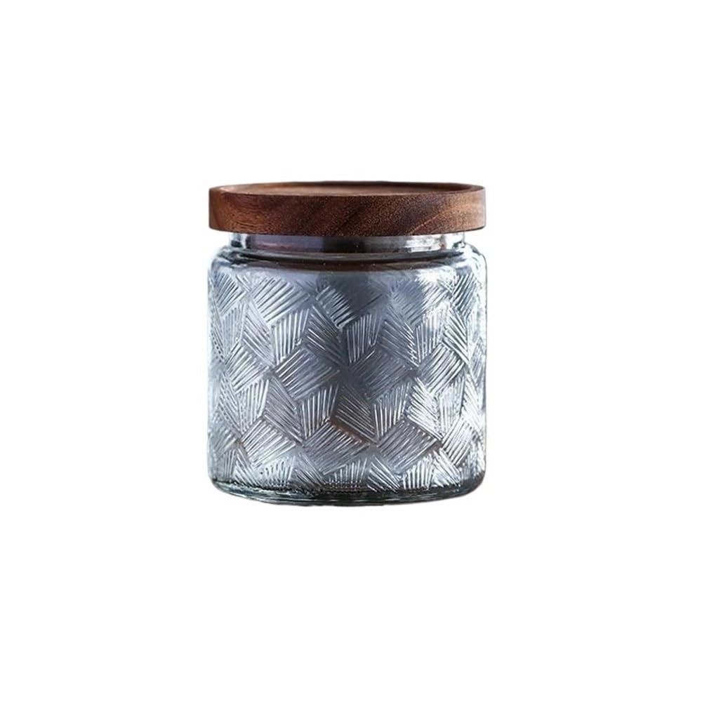 Zyyanshop One Color Butter Dish Glass Butter Jar Cubic Textured Jars For Home Kitchen Storage Candy Honey Flavors