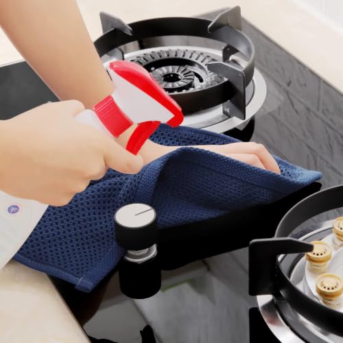 Image of Homaxy 100% Cotton Waffle Weave Kitchen Dish Towels 6-Pack, Dark Navy | 13 x 28 Inches, Ultra Soft Absorbent Dish Towels, Quick Drying Cleaning Towels