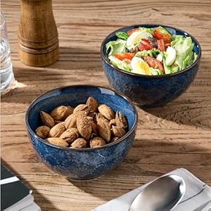 Ceramicbowlssetof445embossmentdesignporcelainsoupcerealricebowlsforkitchen118flozsmallbowlsetforentertainingdinnerhousewarminggiftideablue Urban Country Home Decor Ceramic bowls set of 4 45 embossment design porcelain soupcerealrice bowls for kitchen 118 fl oz small bowl set for entertaining dinner housewarming gift idea blue urban country home decor