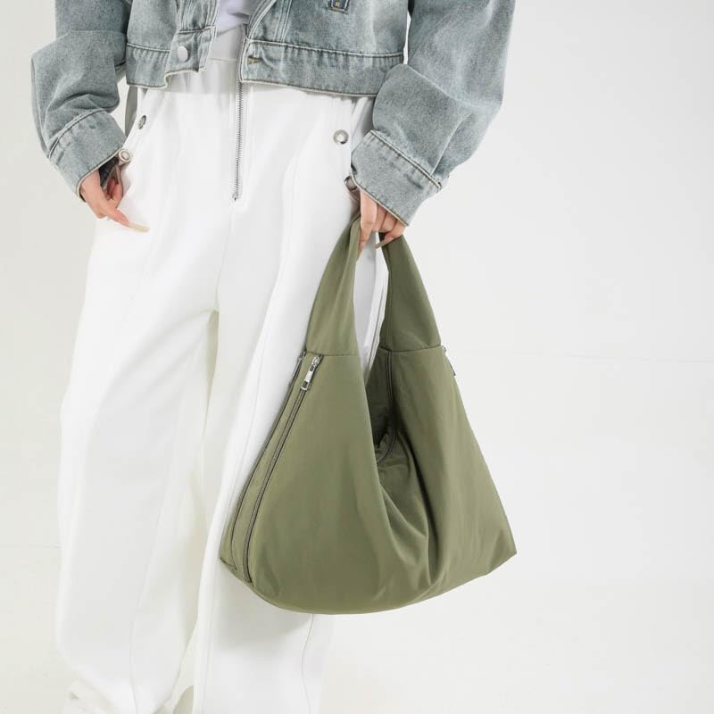 Women Nylon Dumpling Bag Large Capacity All-Match Shoulder Bag Solid Color Simple Shoulder Bag Shopping Work Date Party Bag2