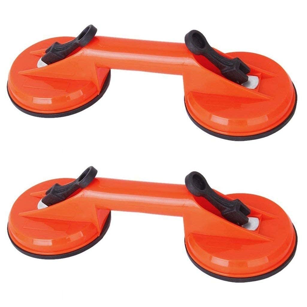 KPS Double Suction Cup Sucker Pad Dent Puller Remover Glass Carrying Handle Lifter || Aluminium Suction Lifter (Multicolor, 1- Pair)