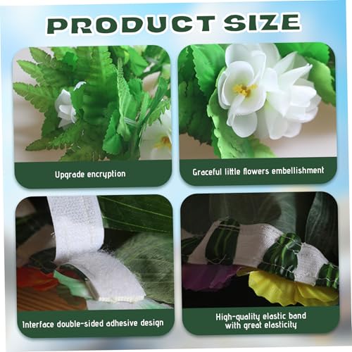 Hula Skirt for Adult 5PCS/Set Green Leaf Skirt with Necklaces Bracelets Headband Hawaiian Fancy Dress for Beach Luau Party Favors, L Hula Skirts for Adults Grass Hawaiian Fancy Dress Women4