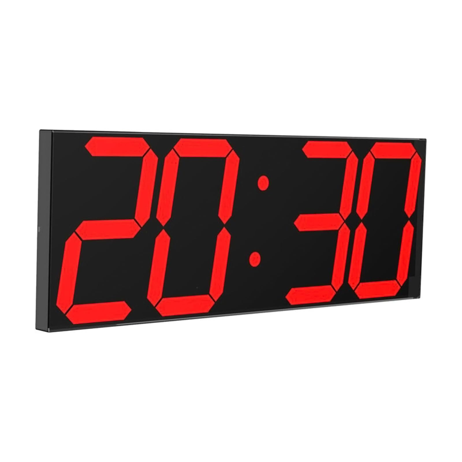CHKOSDA Reloj LED digital de pared grande con pantalla LED de 18 pulgadas, cuenta atrás con 8 niveles de brillo ajustables, indicador de 12/24 horas, indicador de temperatura y calendario (rojo)
