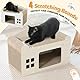 PAWZ Road Kratzbrett für Katzen, Katzenhöhle mit Kratzbrett, Katzenhaus Indoor aus Pappe, Kratzpappe für Katzen, Kratzpad Lounge, Langlebiges Katzenspielzeug 55 x 27,5 x 35 cm, Weiß
