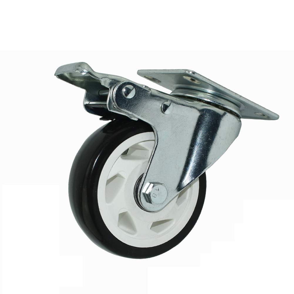 rotelle， Carrello girevole da 4 pollici e 100 mm in PU con freno, 440 kg, for banco lavoro, trasporto industriale, pezzi
