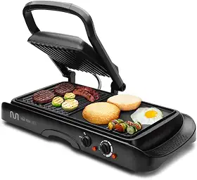 Grill 2 em 1 Chapa Lisa e Ondulada Antiaderente com Controle de Temperatura 127V 1500W Multi - GO120