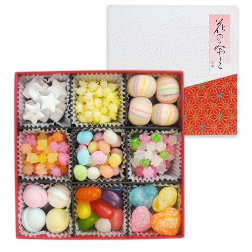 富久屋 京菓子小箱 花の都 1箱 金平糖や京飴やラムネ9種の詰合せ 包装済み ギフトメッセージ対応