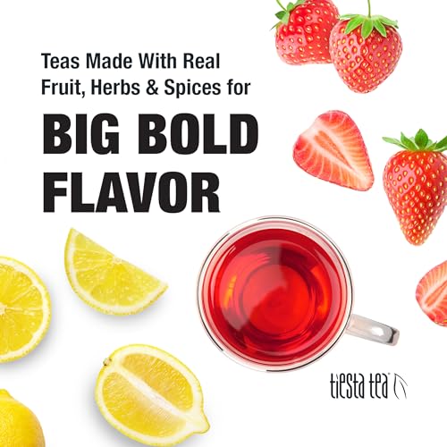 Image of Tiesta Tea - Strawberry Lemonade, Loose Leaf, Strawberry Lemon Herbal Tea, Premium Non-Caffeinated Fruit Blend, Make Hot or Iced & Brews Up to 200 Cups, 16 Ounce Resealable Bulk Pouch