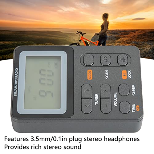 AM FM Pocket Radio, Portable Digital Tuning Stereo Rechargeable Small Radio, with Lock , with Headphone, for Walk Jogging Gym Camping - Thumbnail 3