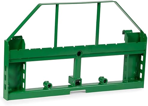 Titan Attachments Heavy Duty Pallet Fork Frame with 2" Trailer Receiver Hitch and Bale Spear Sleeves Fits JD Loaders