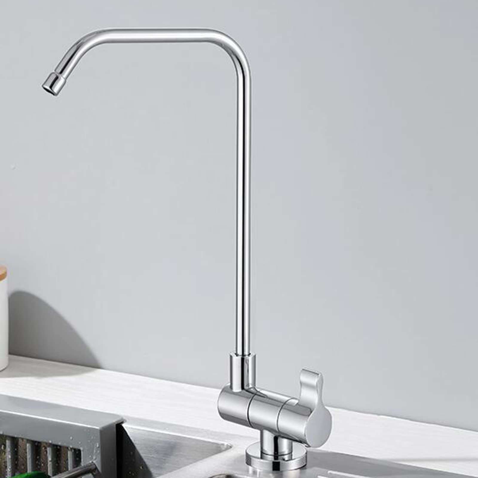 Grifo de Osmosis Inversa Plegable Latón Un Solo Orificio Grifo Cocina-Cromo