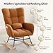 Garvee Teddy Fleece Nursery Rocking Chair,Upholstered Baby Glider Rocker with Soft Seat and High Backrest,Modern 300 Lbs Weight Capacity Accent Recliner for Living Room, Bedroom