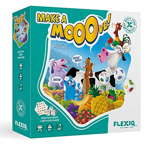 FlexiQ Make a Mooove! Jeu de cartes à partir de 5 ans 2 à 5 joueurs Temps de jeu de 20 minutes