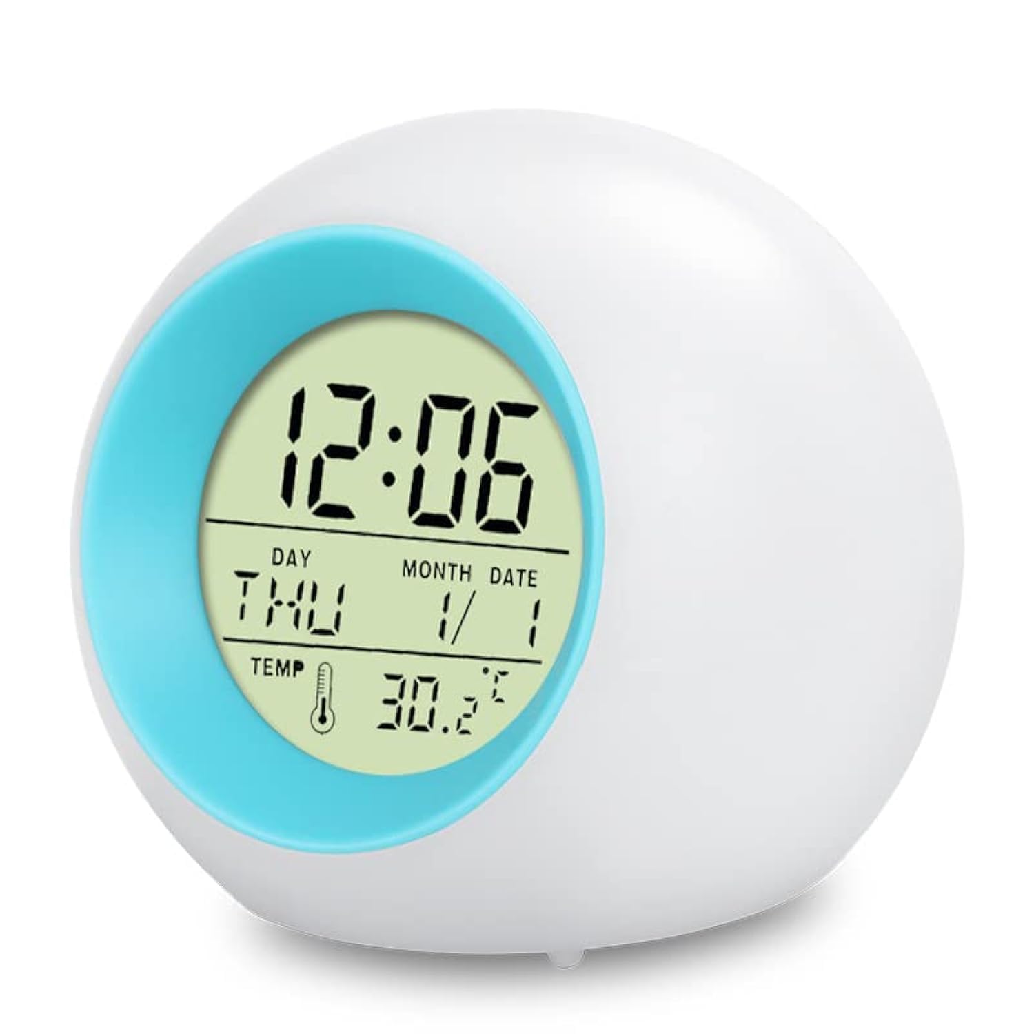 LED Wecker Digital Kinder Alarmwecker Lichtwecker Stimmungslicht Nachttischlampe 7 Farben