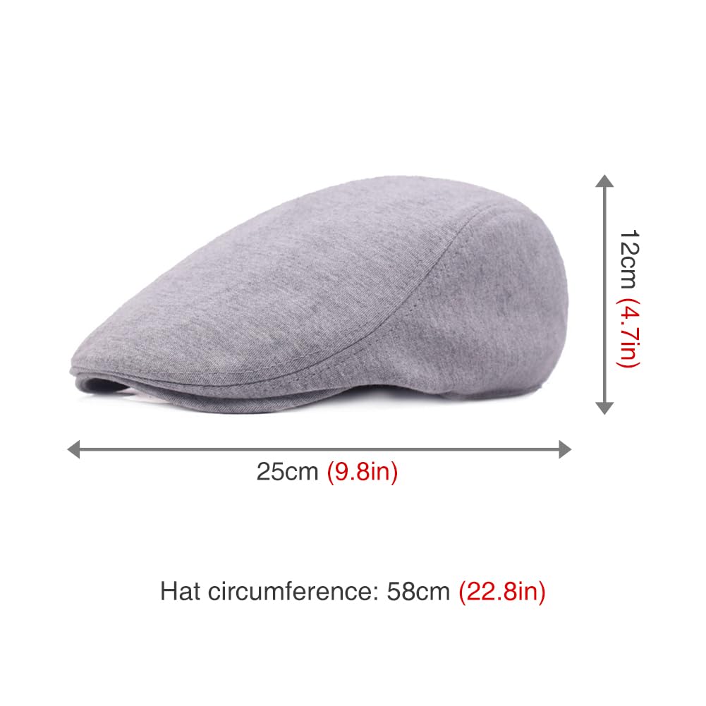 PHEZEN Men Cotton Flat Cap Ivy Gatsby Newsboy Hat Summer Driving Scally Cap Beret White