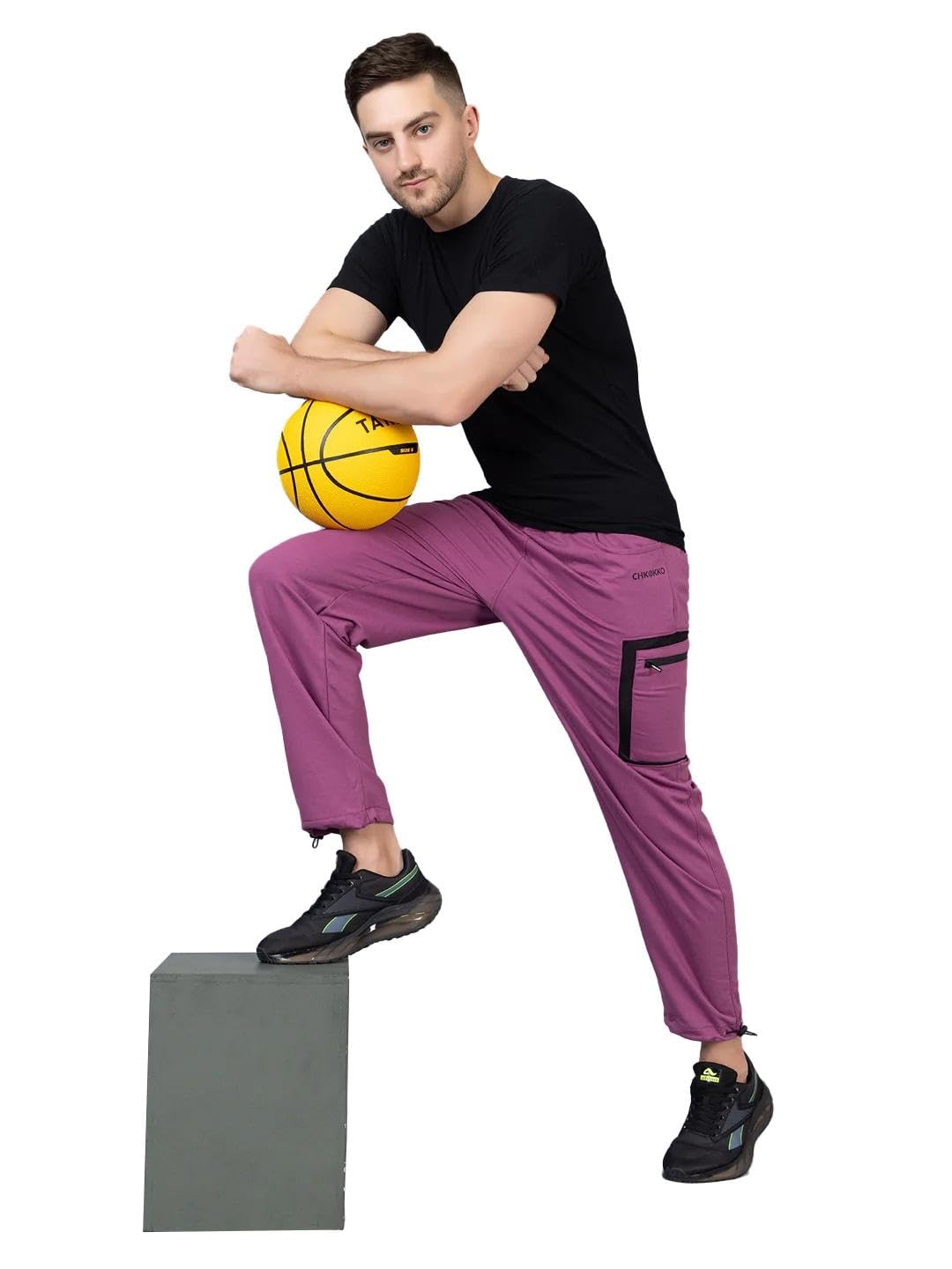 chkokko Men's Regular Fit Mid Rise Designer Track Pant Lower with Pocket-picture-21