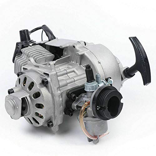 TFCFL 47CC 49CC Engine 2 Strokes Motor Kit Petrol Motorized, Pull Start Engine Starter Motor, for Mini Pocket Bicycle Bike Most Air Cooled Mini Dirt Bikes