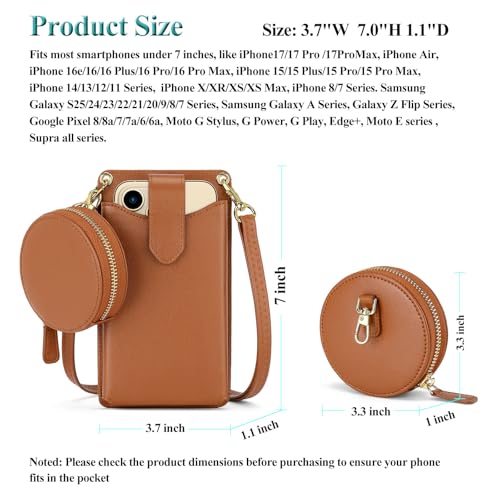 Image of Peacocktion Small Crossbody Cell Phone Purse for Women, Lightweight Mini Small Crossbody Bags for Women with Card Slots