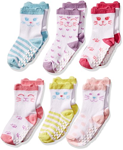 Jefferies Socks Non-skid Novelty Cat Socks 6 Pair Pack Sockshosiery