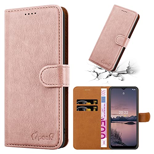 iPEAK Case For NOKIA G21 Phone NOKIA G11 Phone Case (6.5’’) Leather Flip Magnetic Closure Folio Book Kickstand Card Holder Wallet Cover Full Protection for Nokia Phone (Rosegold) - Image 2