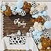 BALONAR 135Pcs Cow Boy Blue Balloons Arch Garland Kit with 18/10/5inch Sand White Coffee Cow Print Farm Animal Gold Balloons for Boy Birthday Party Baby Shower Birthday Supplies (Blue)