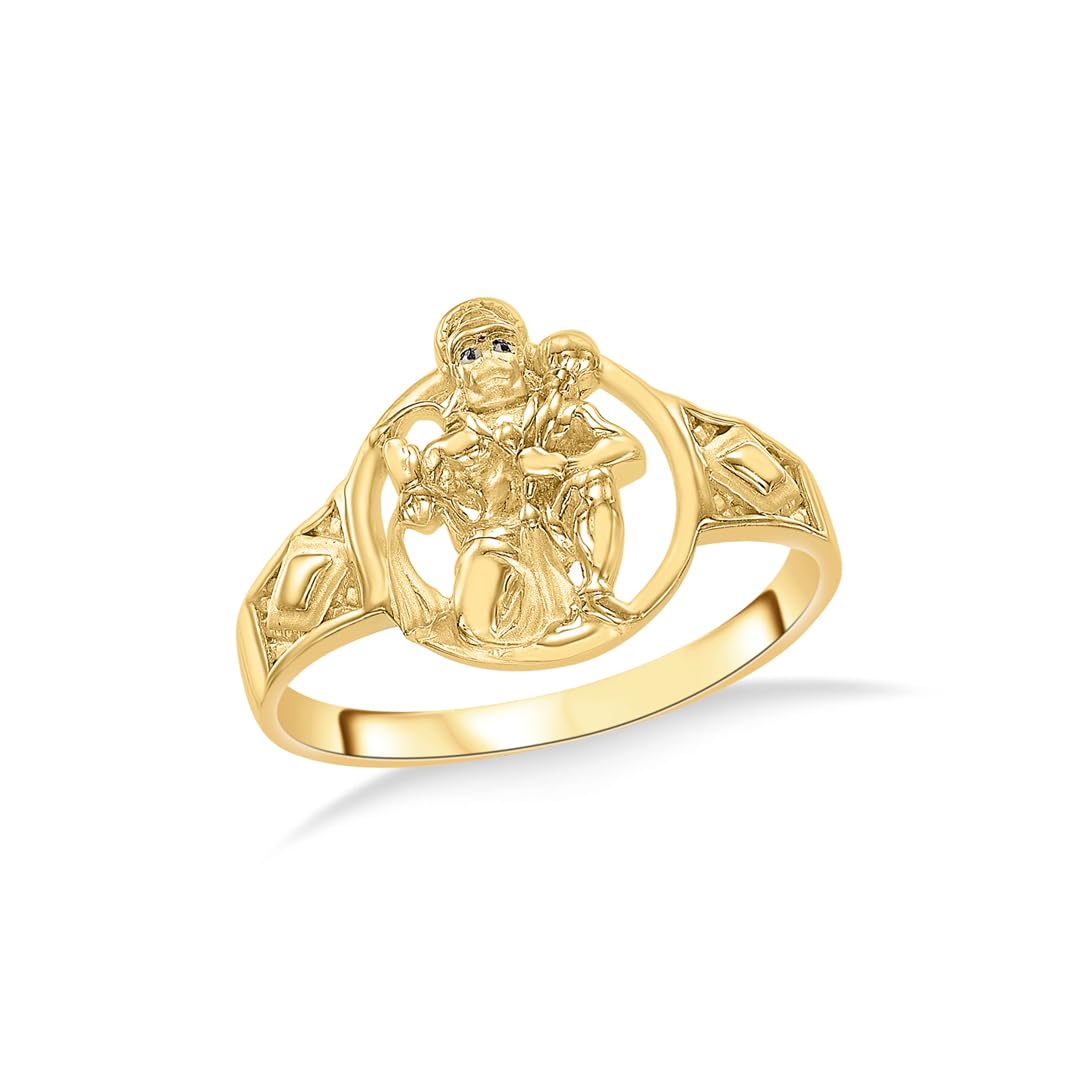 PNG Jewellers Mahabali Hanuman Gold Religious Ring For Men-image-16