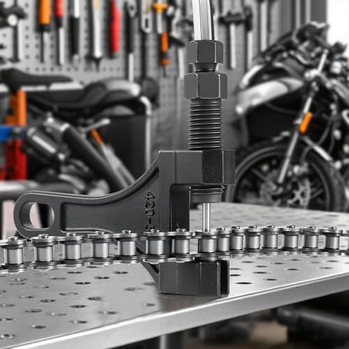 Image of DYC 420 Mini Bike Dual Chain Set (Jackshaft) 42 Link Front + 90 Link Rear with Chain Breaker Tool & Adjuster, Fits Coleman CT200U /BT200X, Baja MB165 /MB200, Axis M200, Massimo MB200, 196-212cc