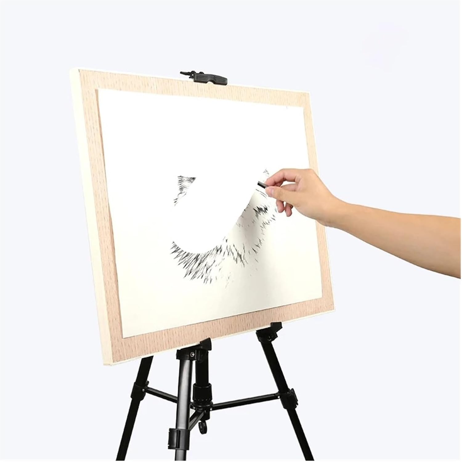 Aluminum Alloy Easel,Portable Shrinkable Folding Drawing Board Stand,Height Adjustable Tripod,Art Supplies 155cm(Sky Blue)