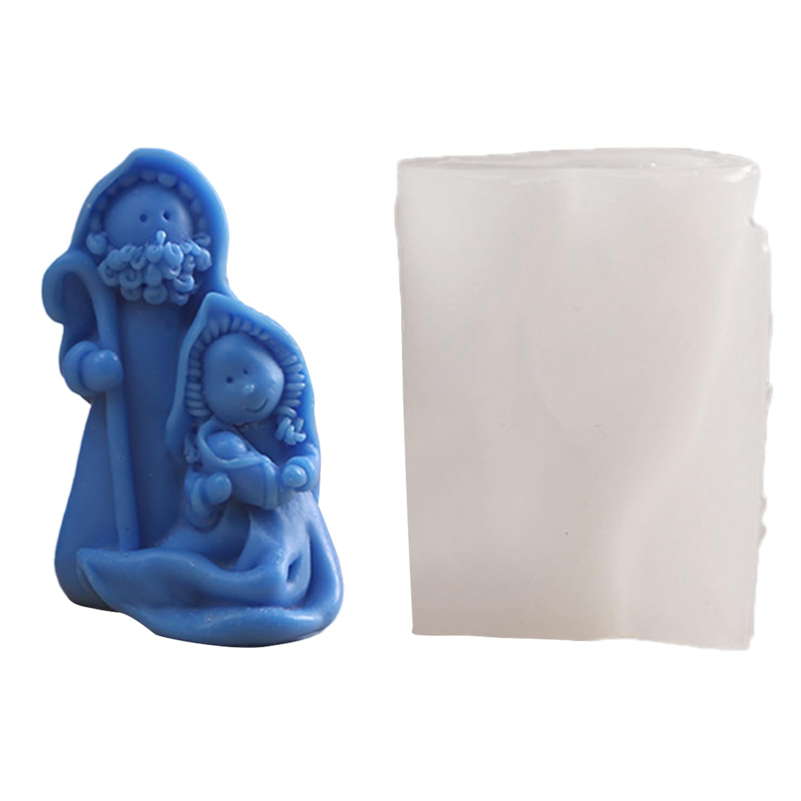 Vsilay 2 Silicone Candle Mold, Religion Nativity Figure Epoxy Gypsum Mould For Diy Handcrafts Resin Plaster Home Decorations
