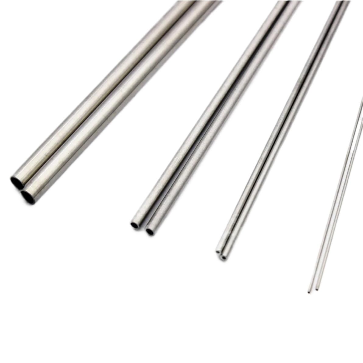 304 Stainless Steel Round Capillary Precision Pipe Straight Tube OD 4-9mm ID 2-8mm Length 100/200/300mm(100mm X 2Pcs,OD5 x ID3mm)