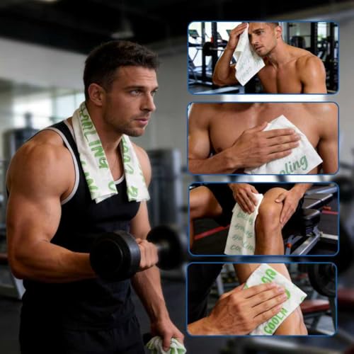 10 Pack Cooling Body Wipes, Alcohol-Free Cooling Towelettes Cooling Towel Alternative for Outdoor Sports, Camping, Hiking, Workout & Hot Weather(Green) — view 6