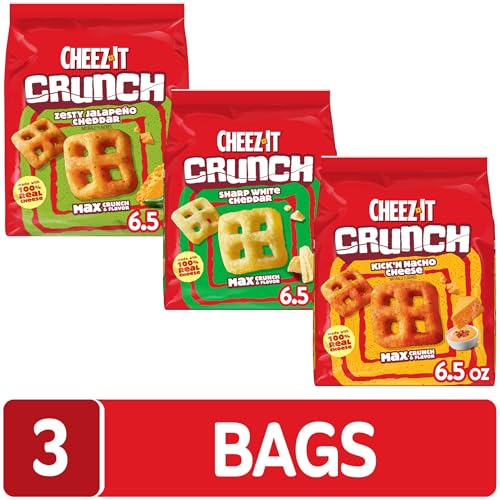 Cheez-It Crunch Cheesy Baked Snacks, Lunch Snacks, Variety Pack (3 Bags) - image 4