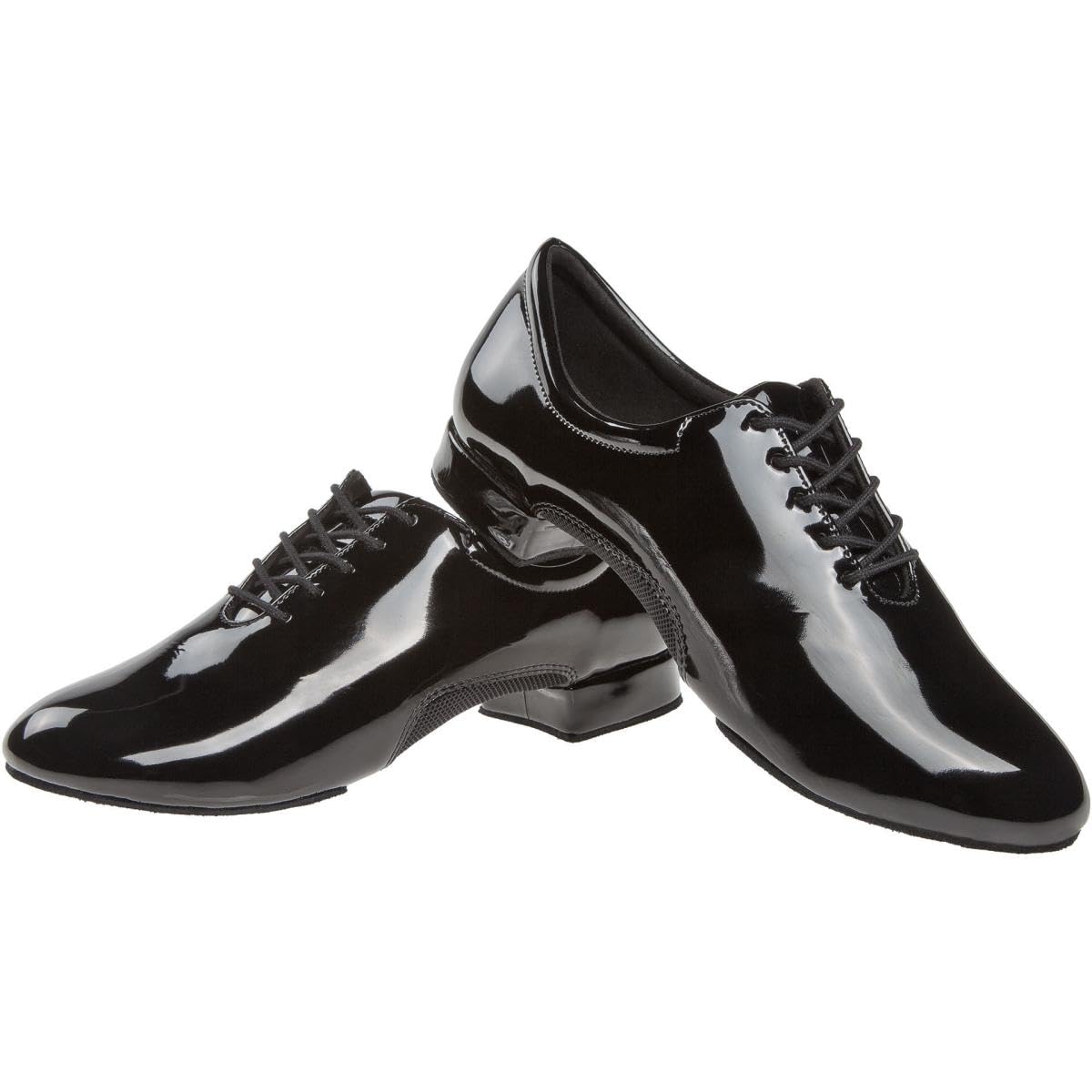 Diamant Herren Tanzschuhe 163-222-585 by Domen Krapez - Lack/Mesh Schwarz - Geteilte Rauledersohle - 2 cm Standard Absatz - Made in Germany