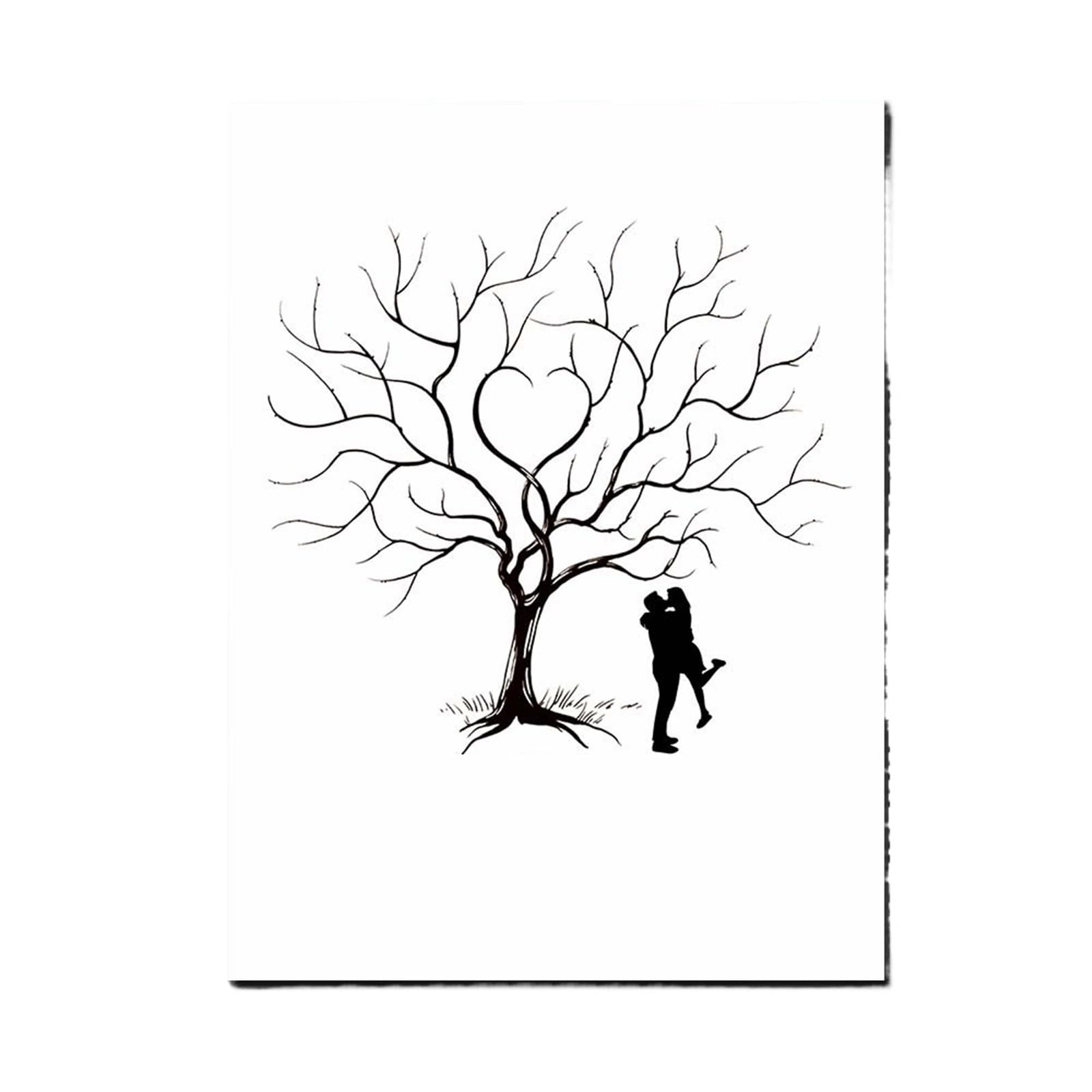 Hochzeits Fingerabdruck Malerei Verlobungsveranstaltungen, Mitbringsel, Hochzeit, Baum, Leinwand, Malerei, Gast, Fingerabdruck, Jahrestagsgeschenk(Color010,30x40cm 1set inkpad)