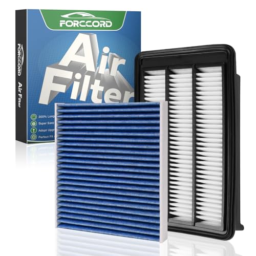 Forccord Cabin Air Filter and Engine Air Filter Fit for Honda CR-V CRV 1.5L (Gas) 2017 2018 2019 2020 2021 2022 Activated Carbon Cabin Filter Replacement CA12050 CF11182 Car Accessories