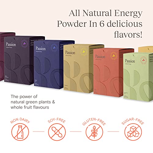 Image of Yoli Passion Energy Powder Mix, Grape Acai, Sugar-Free, 30 Packets Box | Sugar-free grape acai energy drink mix with green tea and guarana for endurance, stamina, and daily performance support.