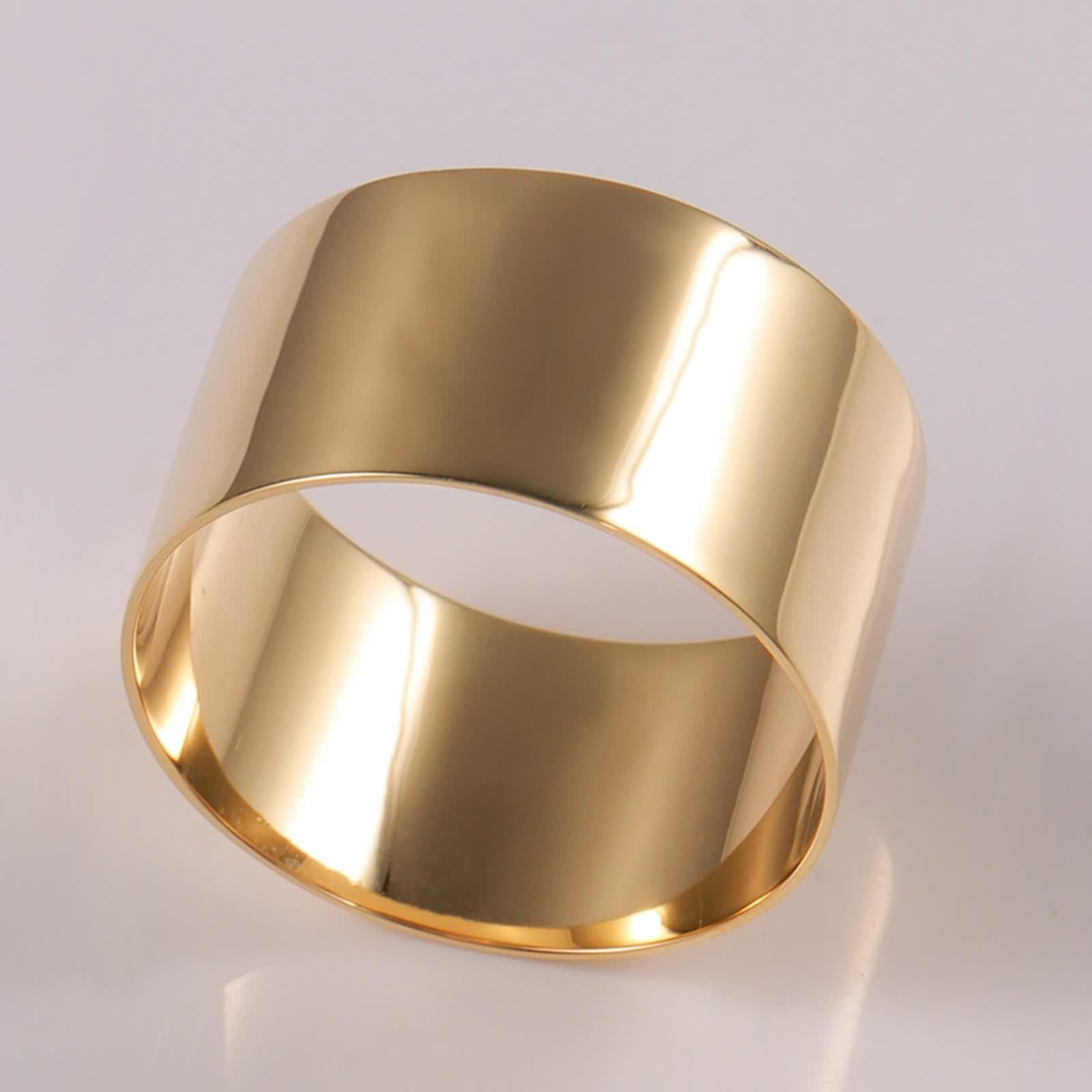 Alianzas de boda, oro amarillo de 9 K/14 K/18 K, ancho 12 mm, bisutería de regalo de cumpleaños