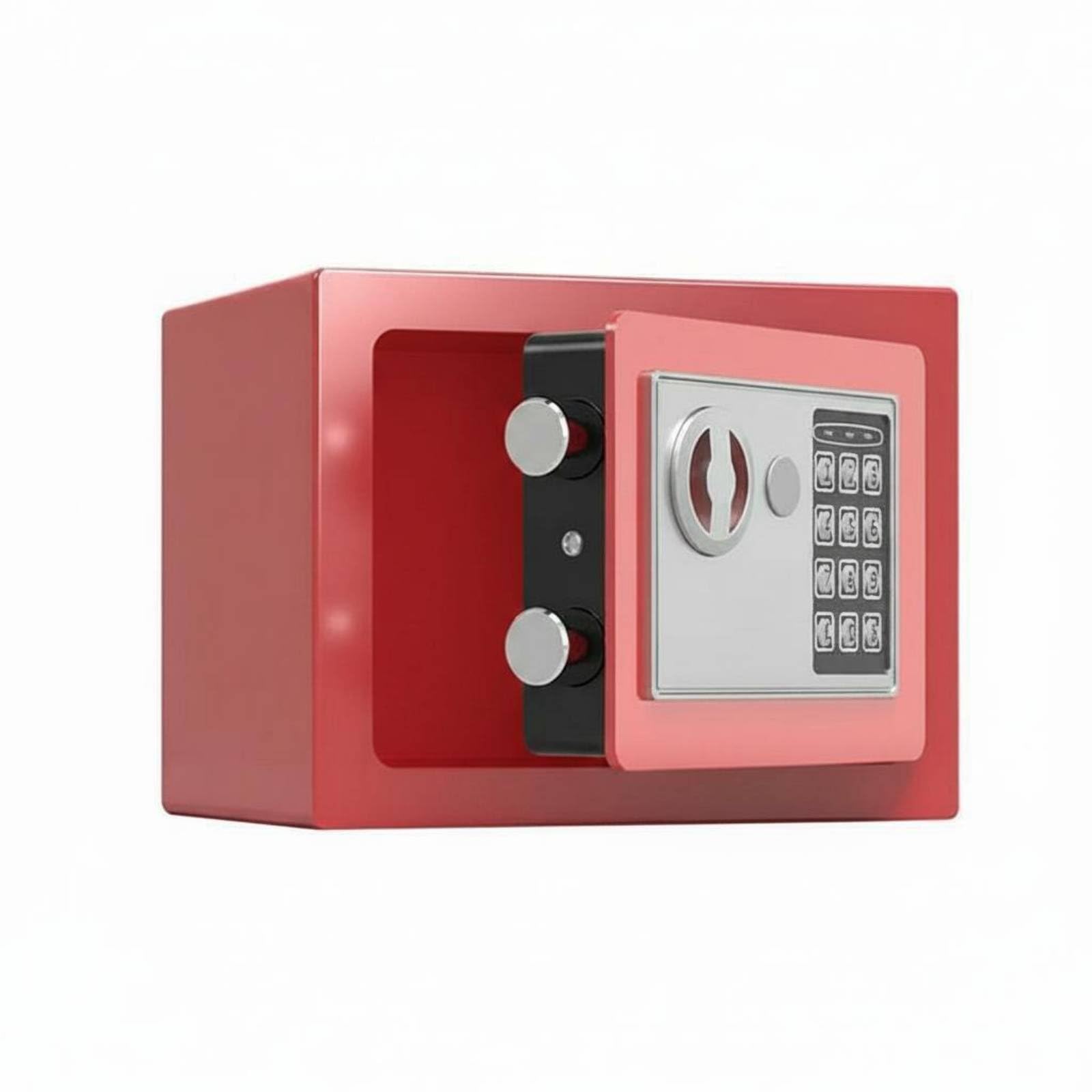 Only in, Not Out Password Safe Large Capacity Lockable Piggy Bank Small Size Combination Lock Bank Reusable for Children, Teens, Gift, Bedroom, Desk, Red 17CM D-Lock-image-48