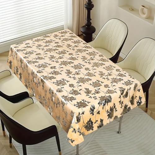 Image of Dakshya Industries PVC Waterproof Withoutlace Dining Table Cover (Size - 54X78 Inch) Rectangle 6 Seater Heat Rasistant, A3