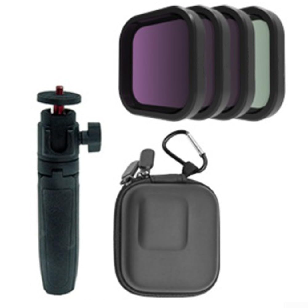 Zestaw filtrów do kamery sportowej z twardą obudową – zawiera filtry CPL, ND8, ND16, ND32 i selfie, 10 x 8 x 3,6 cm