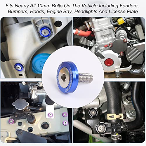 Image of JDMSPEED 20 Pcs Blue CNC Billet Aluminum Fender Washer Engine Bay Dress Up Kit