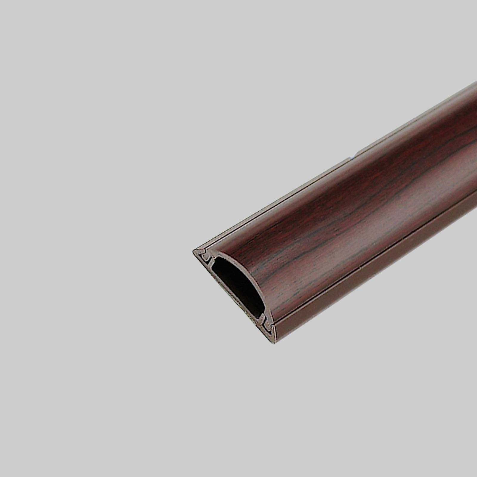 Kit de canaletas para Cables de PVC - 2 Cubiertas semicirculares para conductos de Cables con Adhesivo, Aspecto de Madera en Rojo, Amarillo, marrón, Blanco, Negro y Gris - 5 cm de Ancho x 18