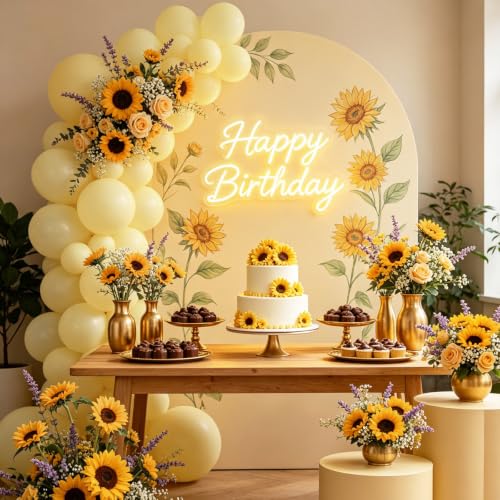 Image of 108Pcs Double Stuffed Light Yellow Balloon Garland Arch Kit
