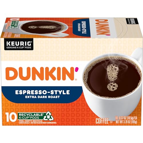 Image of Dunkin' Espresso Style Extra Dark Roast Coffee, 60 Keurig K-Cup Pods