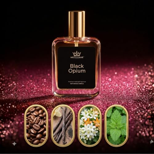 Image of Black Opium 50ML Eau De Parfum, Warm Oriental Woody Perfume, Long Lasting Unisex Fragrance Spray