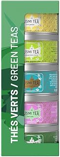 KUMI TEA KUSMI TEA, Green Teas Gift Set - Jasmine Green, Lemon Ginger Green, Imperial Label, Pink Green, Mint Green - Meta...