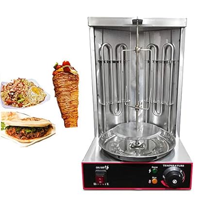 2 Brenner Dönergrill 3000W Gas-Vertikal Drehspieß Grill Hähnchengrill Tischgrill 50-300℃ Elektro Dönergrill Dönermachine 29.5x26.5 x48.5 cm für Zuhause, Restaurant