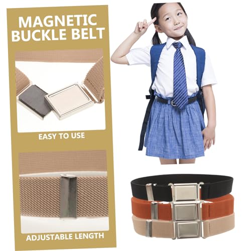 3Pcs Adjustable Waist Belts with Magnetic Buckle Comfortable Soft Cloth Materials for Everyday Wear and Special Occasions3