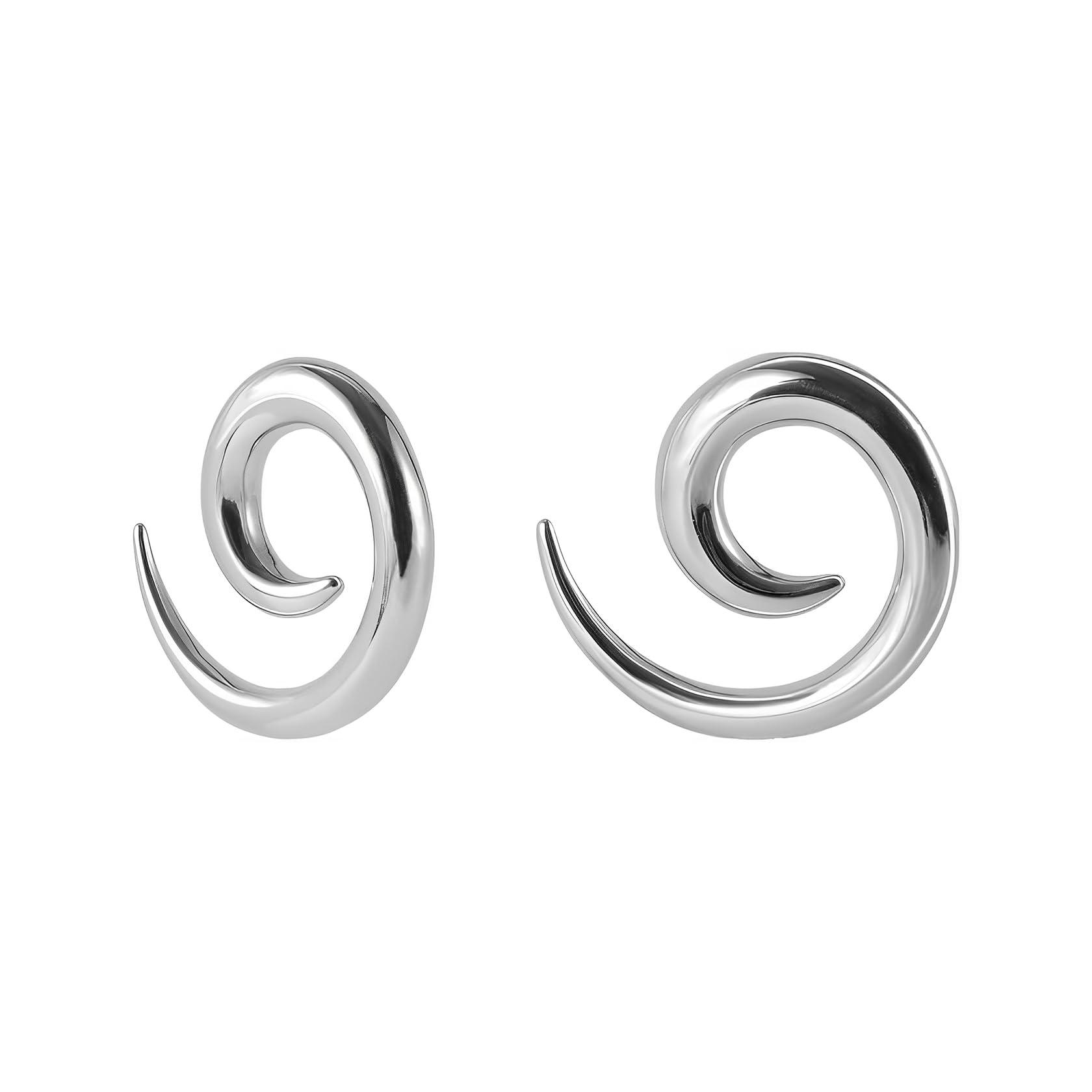 IMINI 2 stuks roestvrij stalen slakken, spiraalvormige oortapers, hypoallergene piercings, sieraden voor mannen en vrouwen, stekkers, tunnels, expander, geleidelijke rekmeters met geschenkzakje, 2g